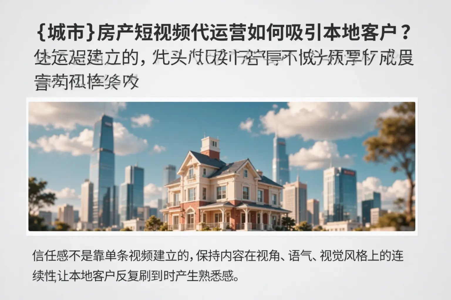 揭阳房产短视频代运营如何吸引本地客户?