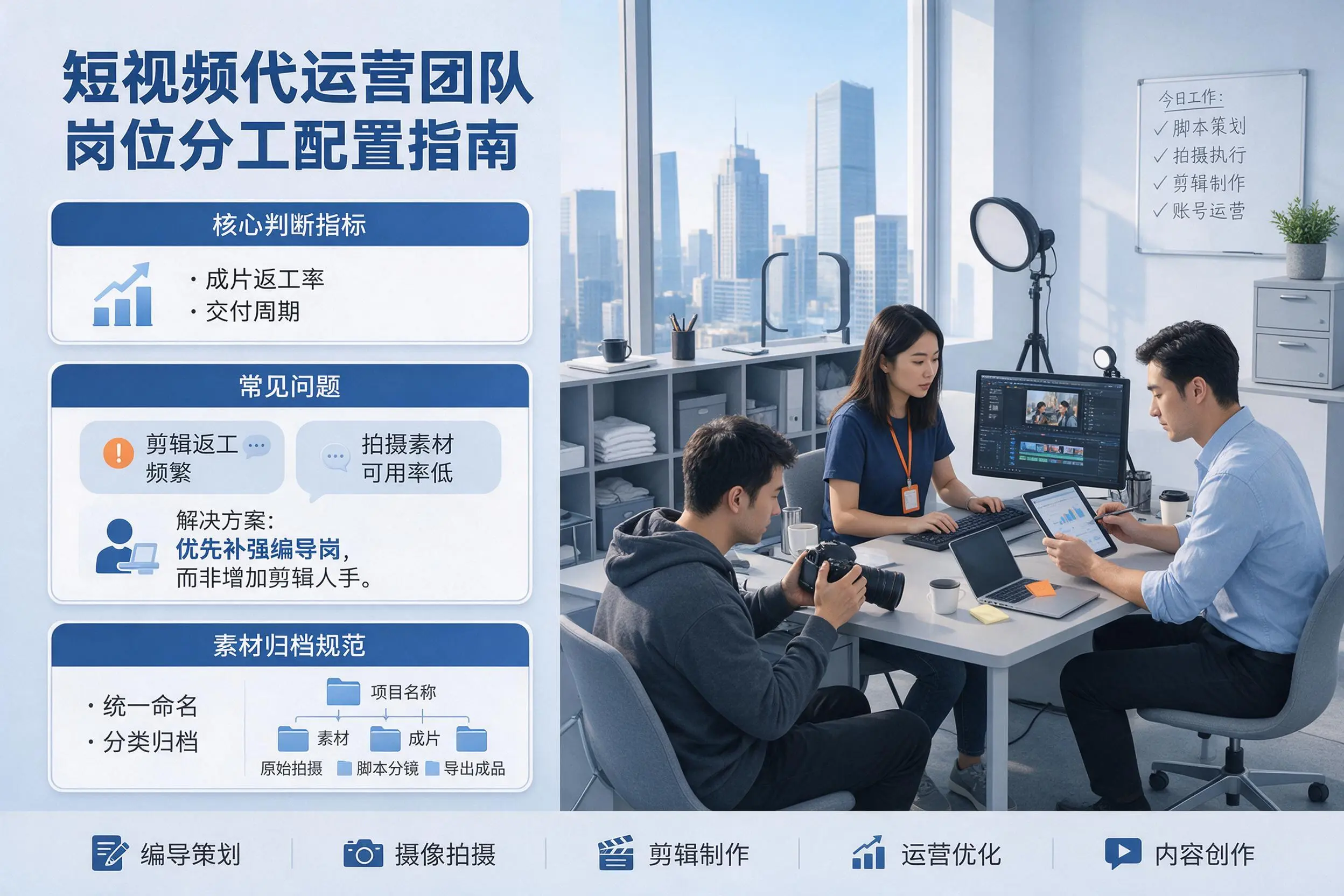 短视频代运营团队如何配置？揭阳企业岗位分工科普说明