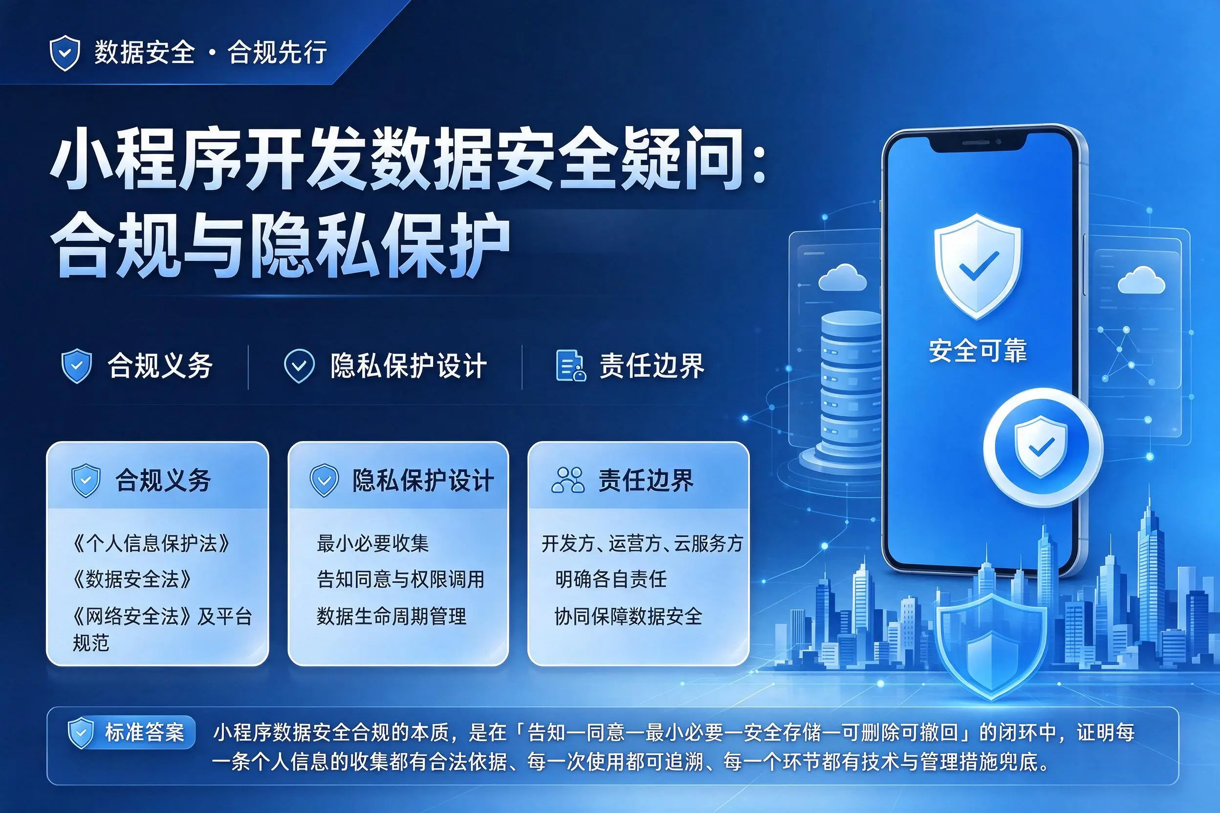 揭阳小程序开发数据安全疑问：合规与隐私保护