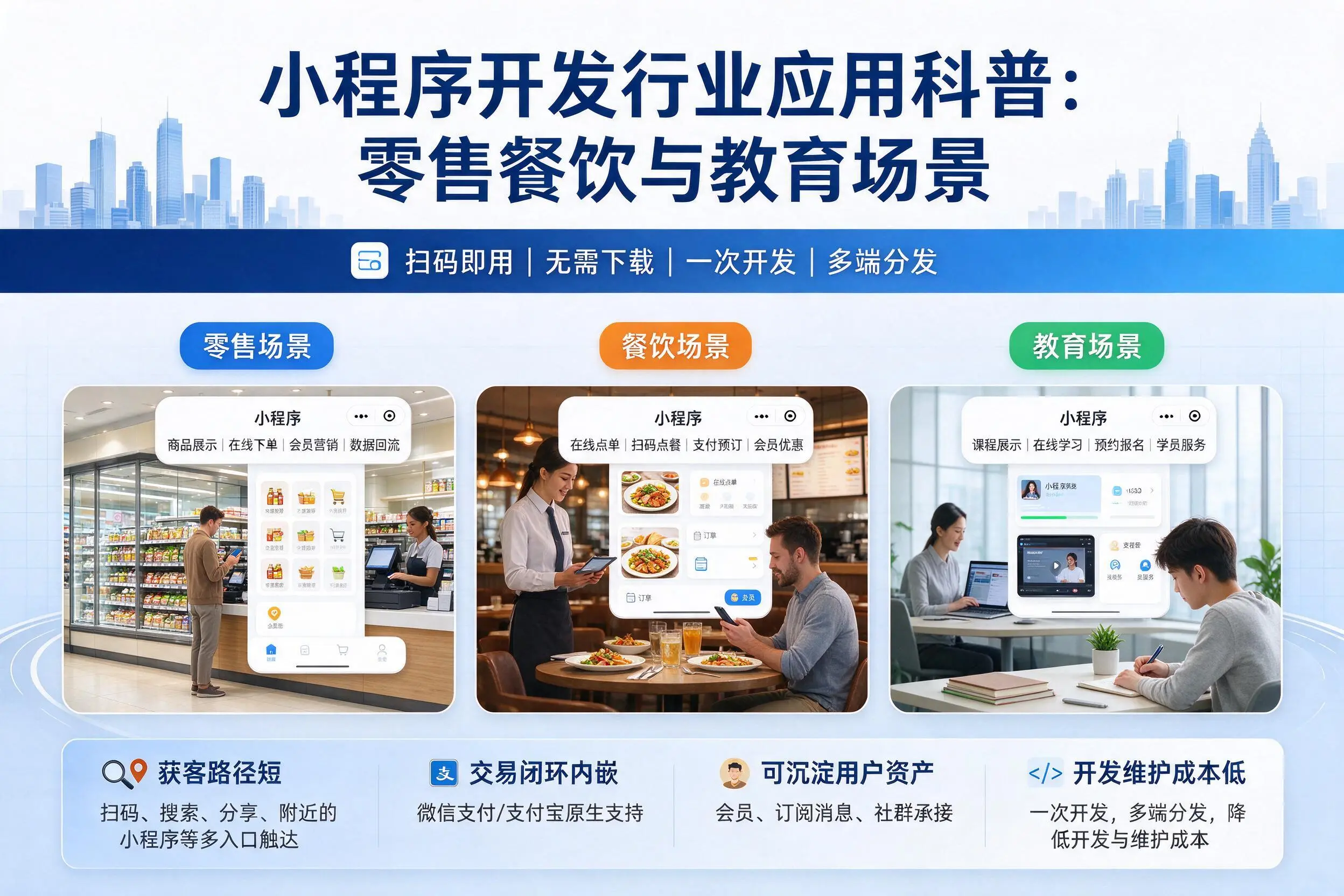 揭阳小程序开发行业应用科普：零售餐饮与教育场景