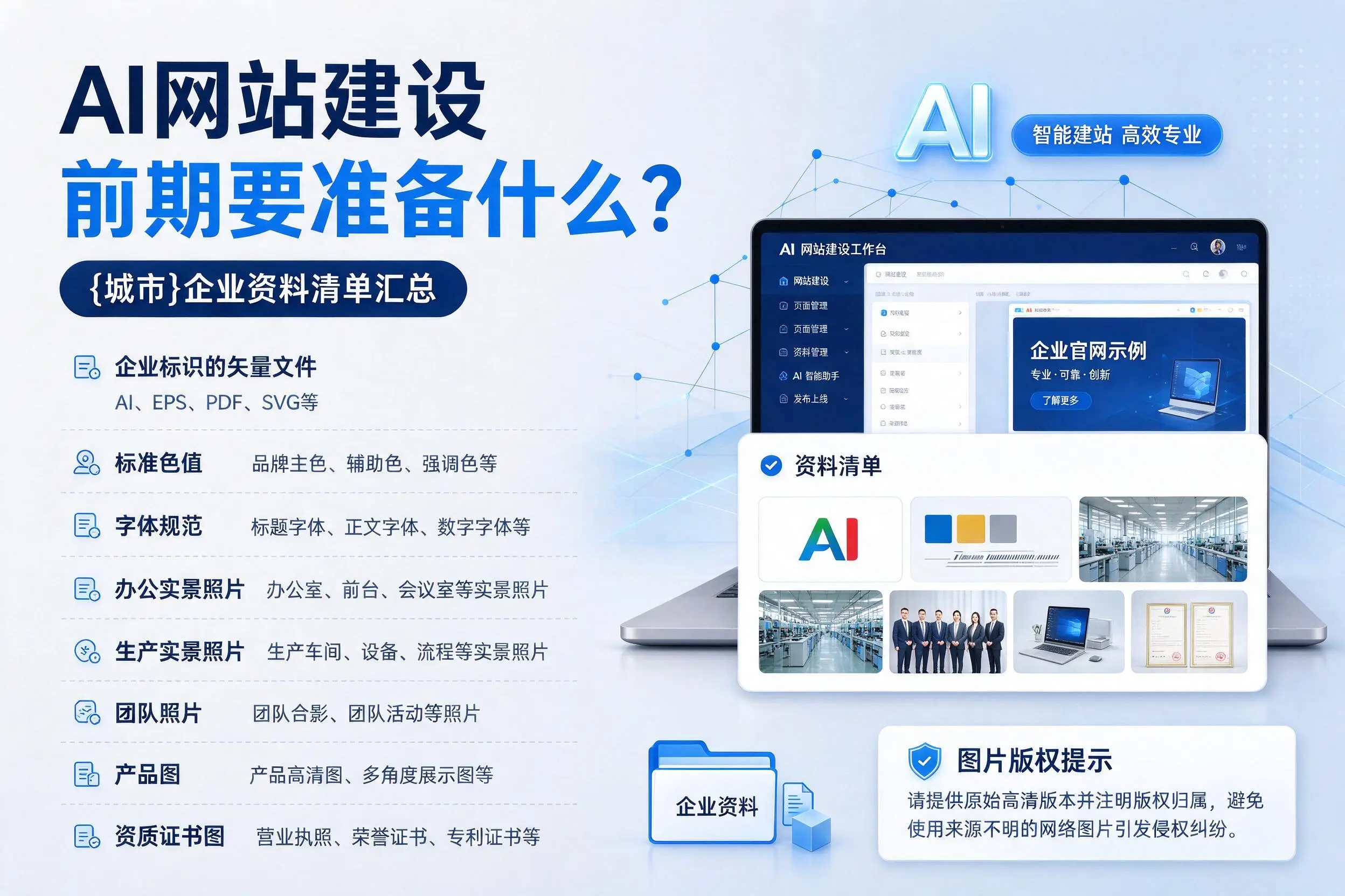 AI网站建设前期要准备什么？揭阳企业资料清单汇总