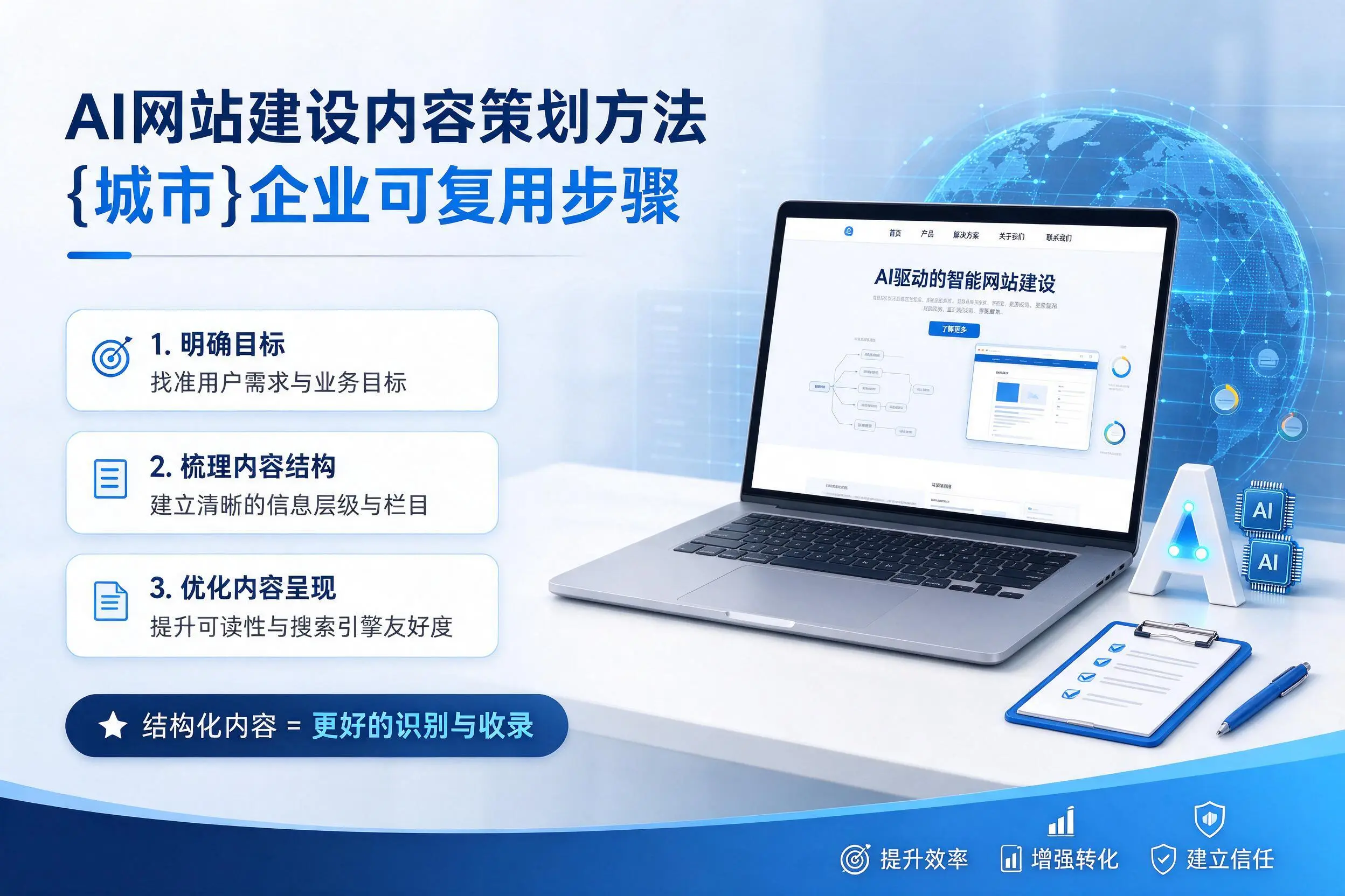 AI网站建设内容策划方法,揭阳企业可复用步骤