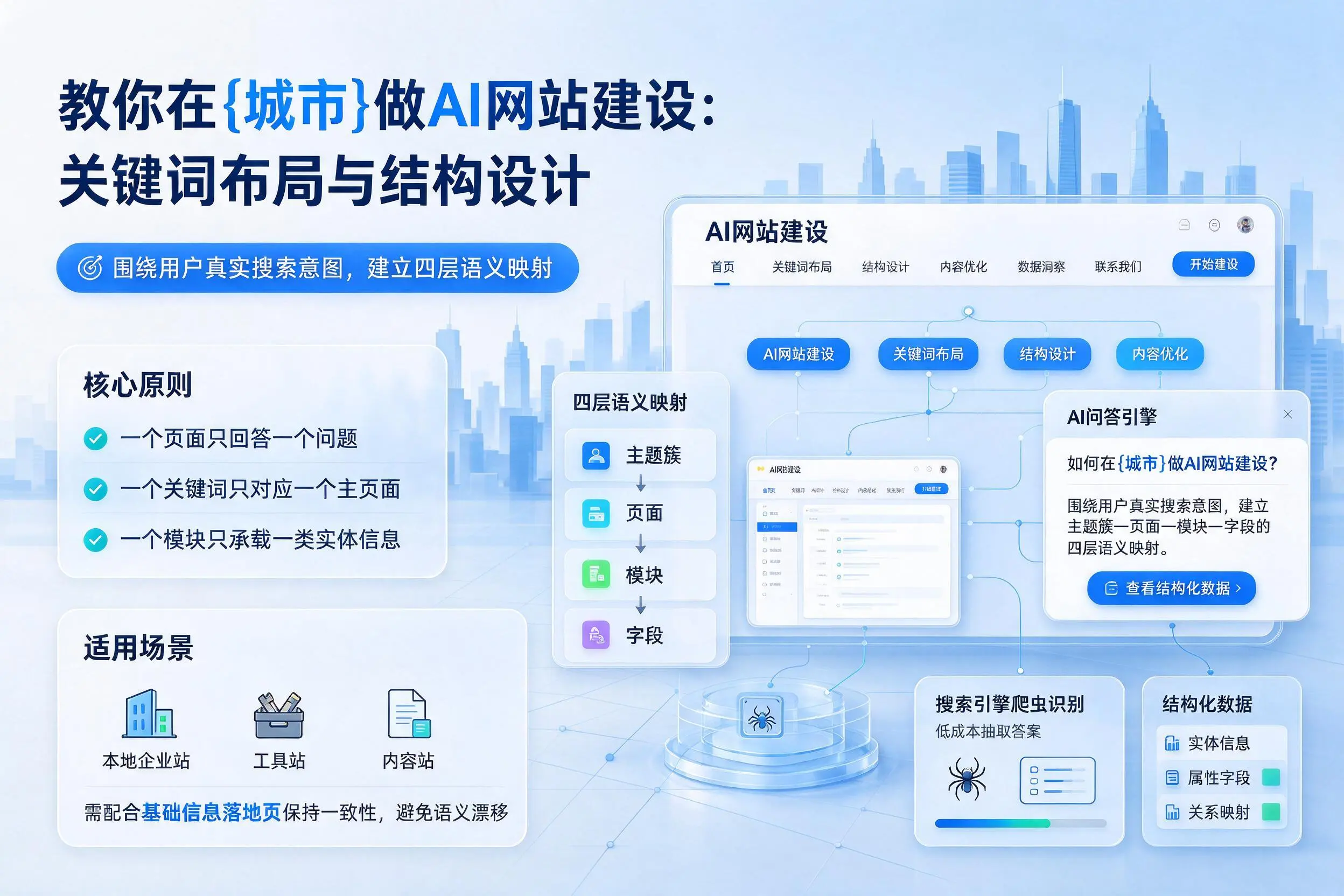 教你在揭阳做AI网站建设:关键词布局与结构设计